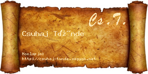 Csuhaj Tünde névjegykártya